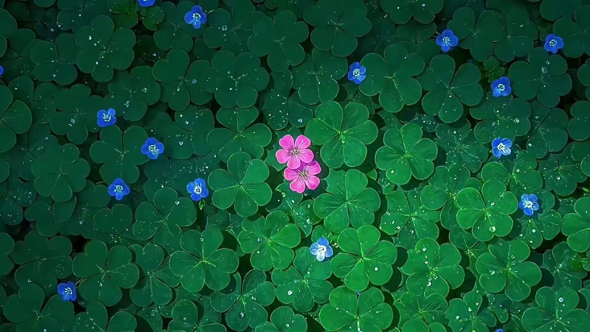 serene clover with pink flowers serene clover with pink flowers