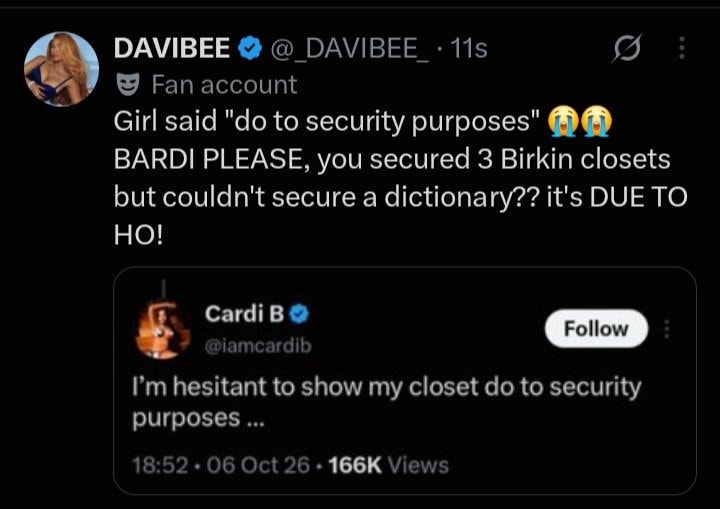 Cardi B misspelling moment