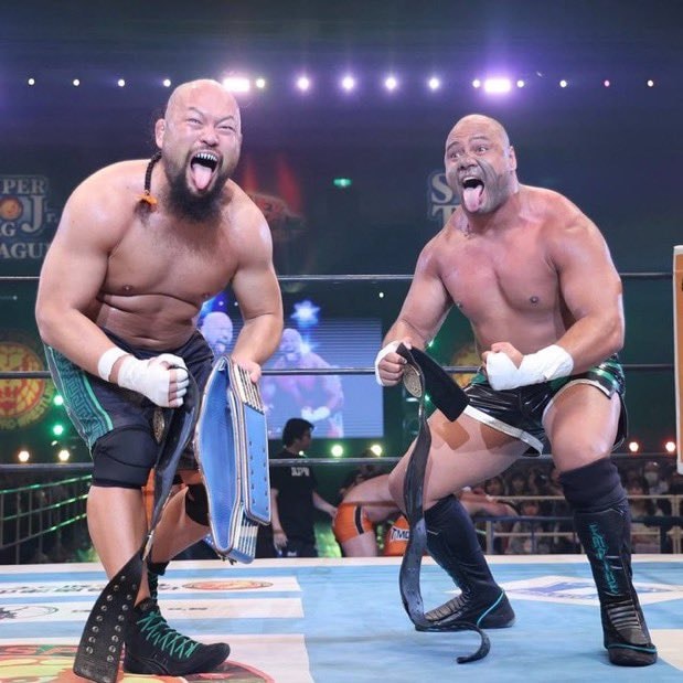 Great-O-Khan HENARE IWGP Tag Team Champions #njDOMINION 🔥