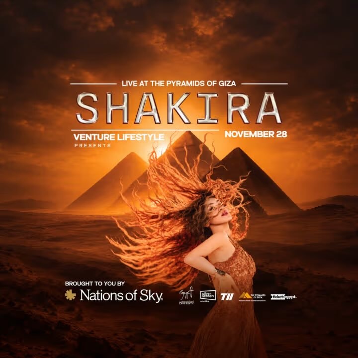 Shakira live at the Pyramids of Giza