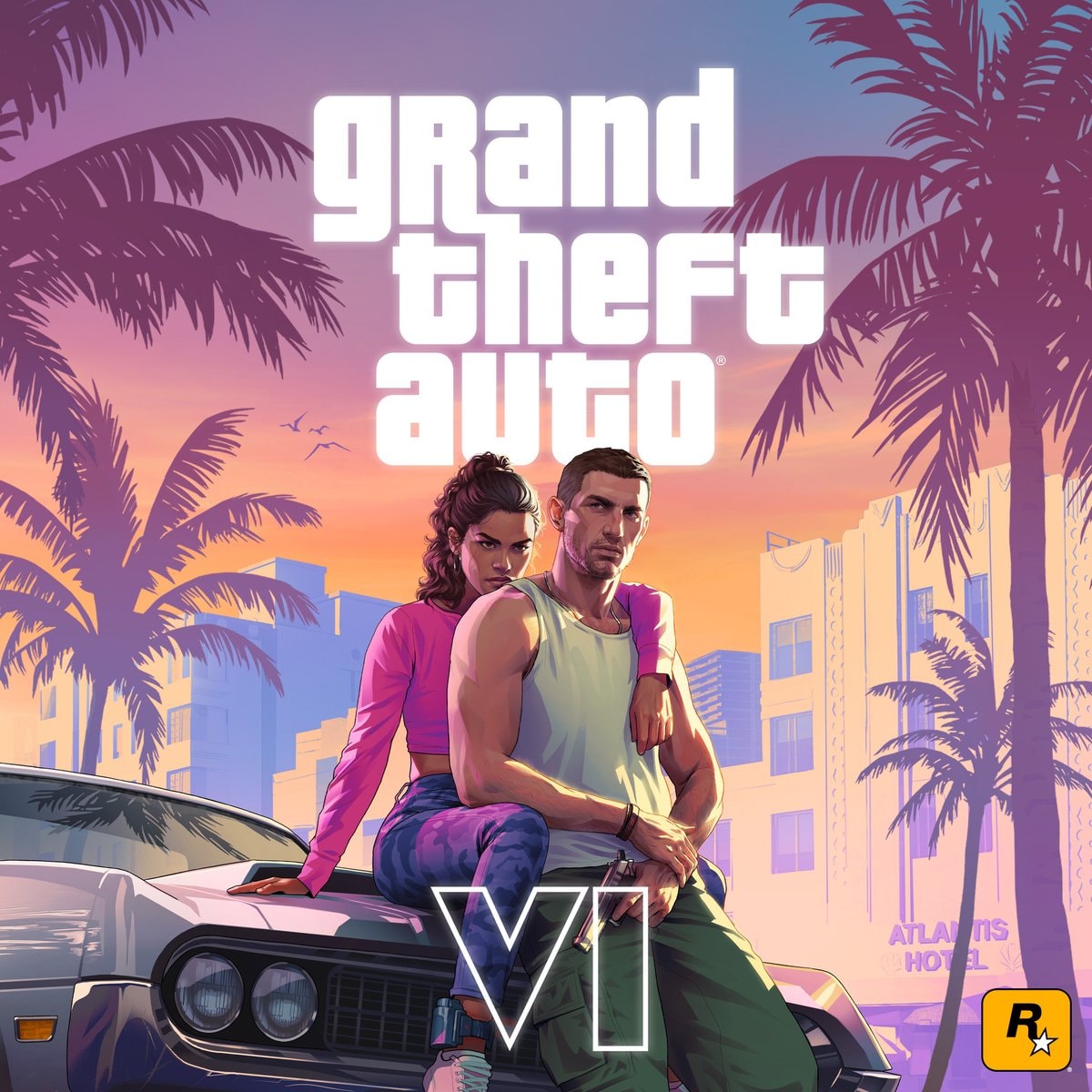GTA VI couple on classic car