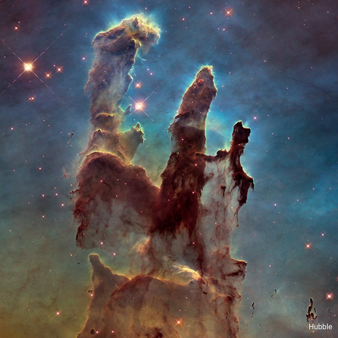 Hubble vs JWST Pillars of Creation (photo 1 of 2)