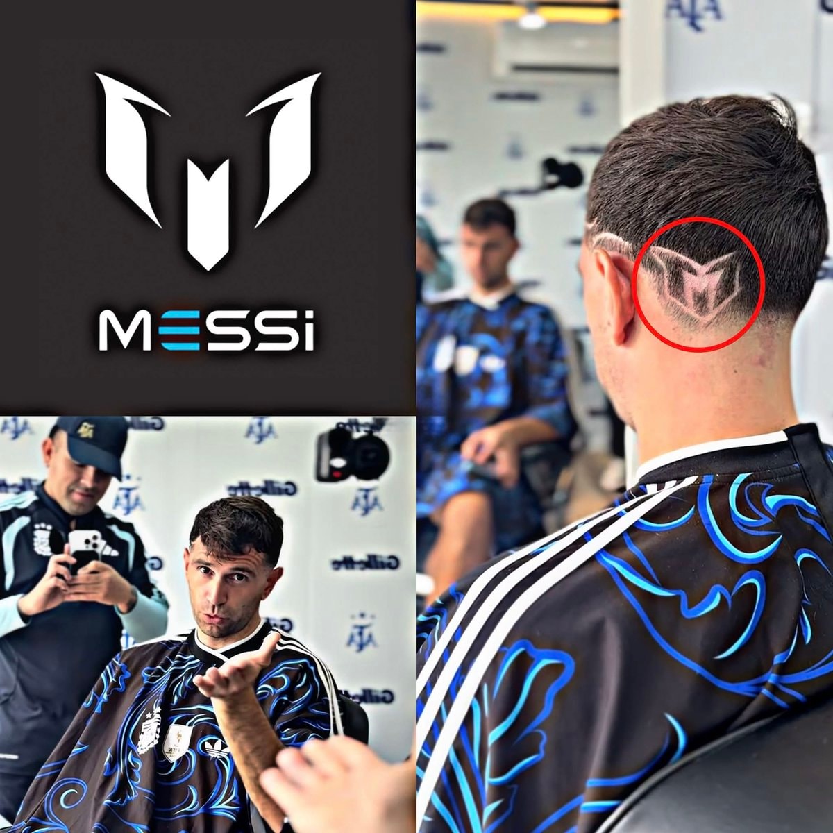 Emiliano Martínez Messi haircut tribute