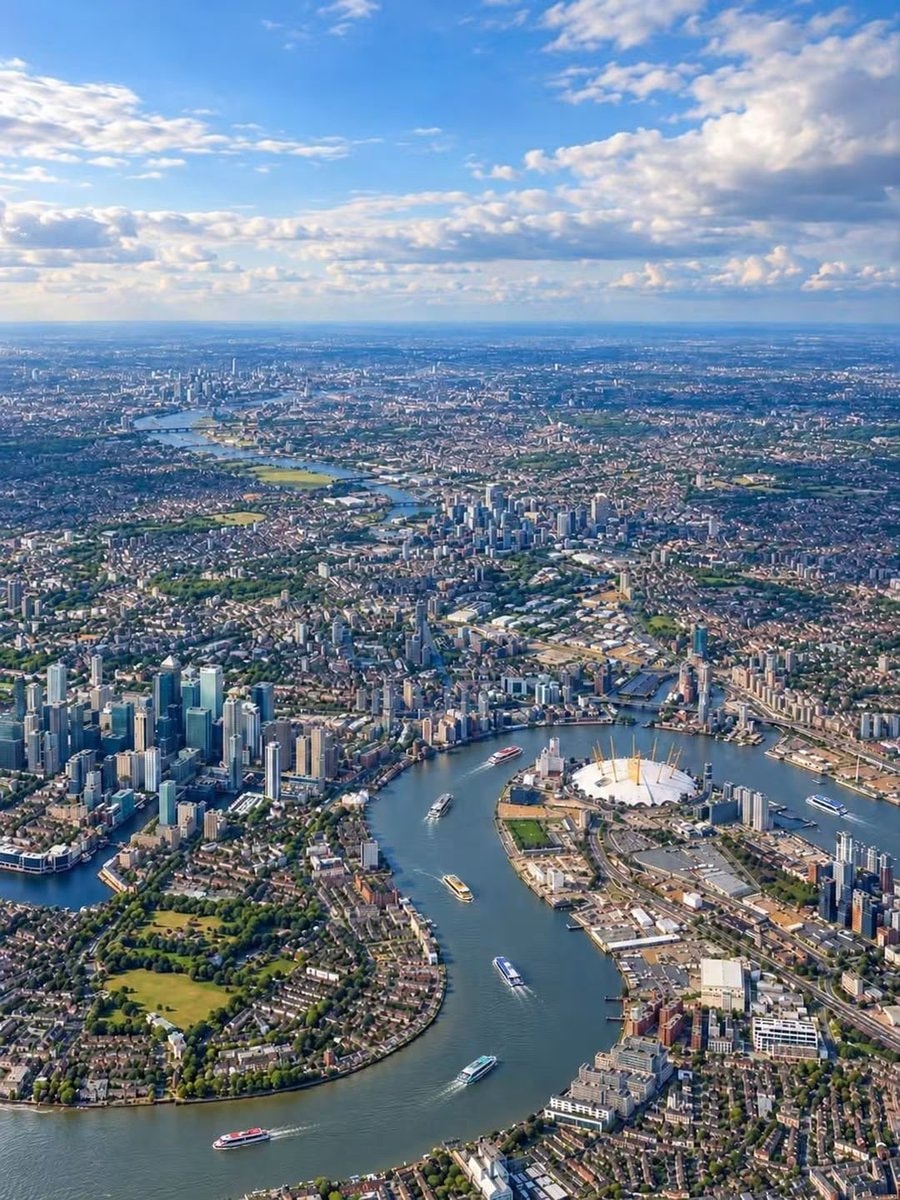 city with winding river