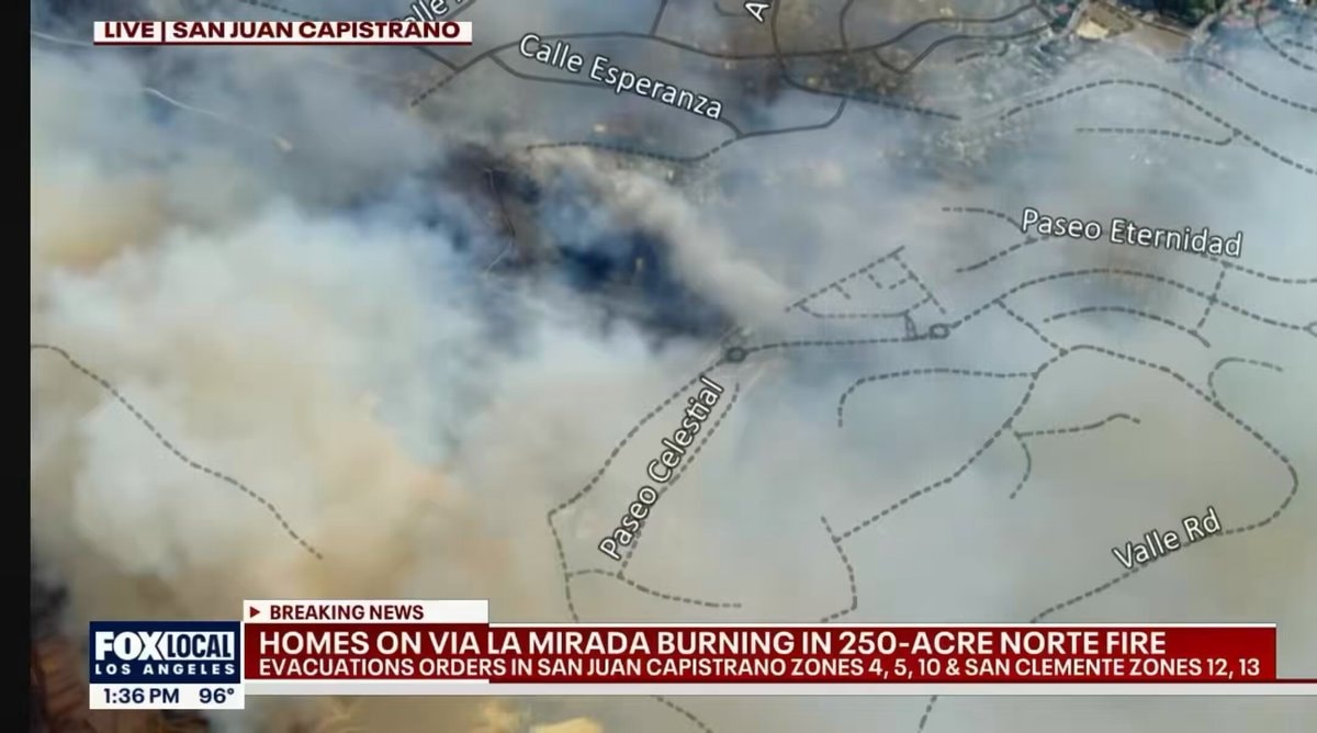 Norte Fire San Juan Capistrano California