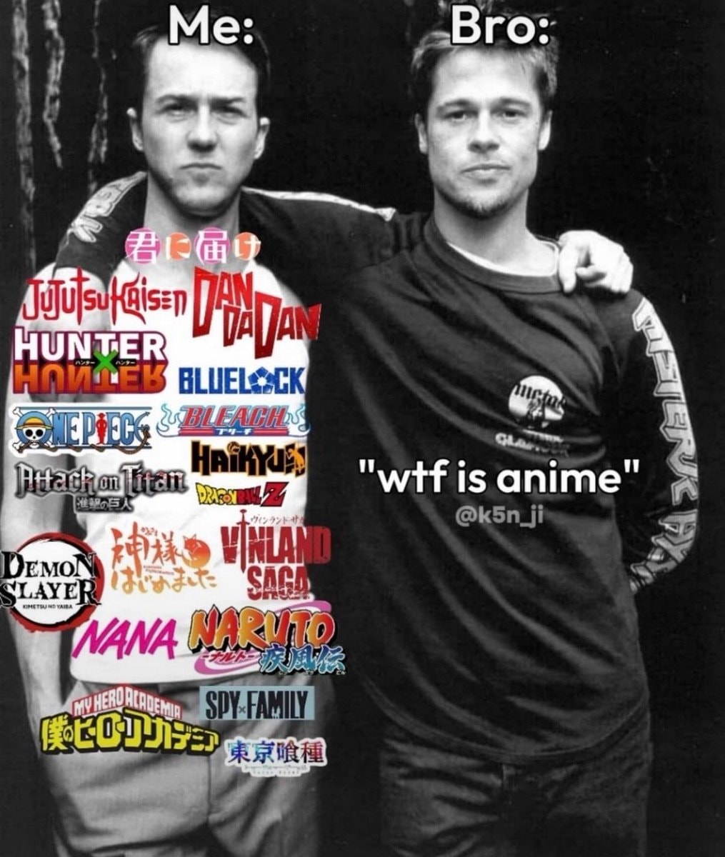 Edward Norton Brad Pitt anime meme