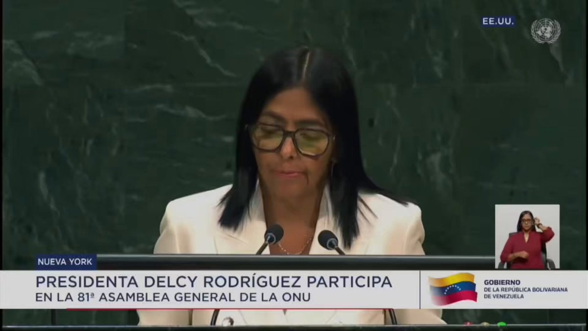 Delcy Rodríguez UN speech peace Delcy Rodríguez UN speech peace