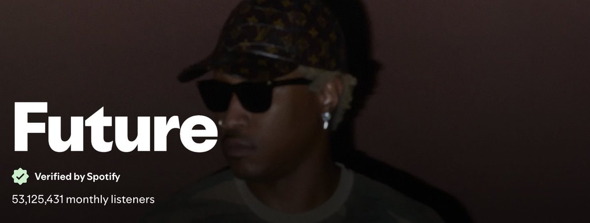 Future 53.1 million Spotify monthly listeners Future 53.1 million Spotify monthly listeners