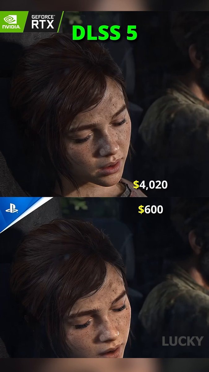 DLSS 5 vs PS5 Ellie face textures