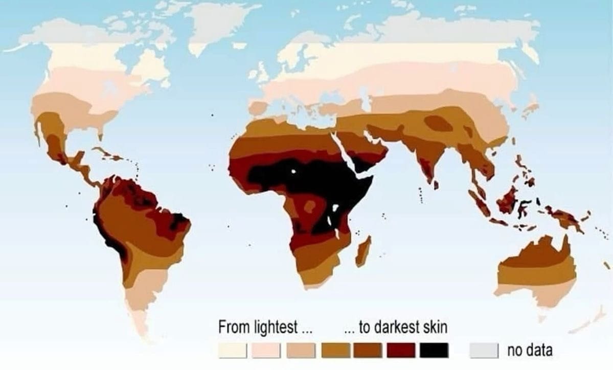 World Skin Color Map World Skin Color Map