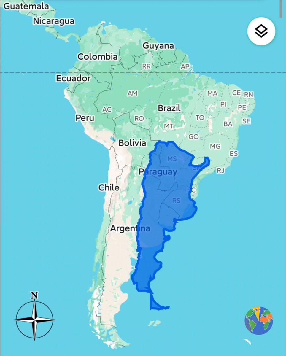 Argentina true size