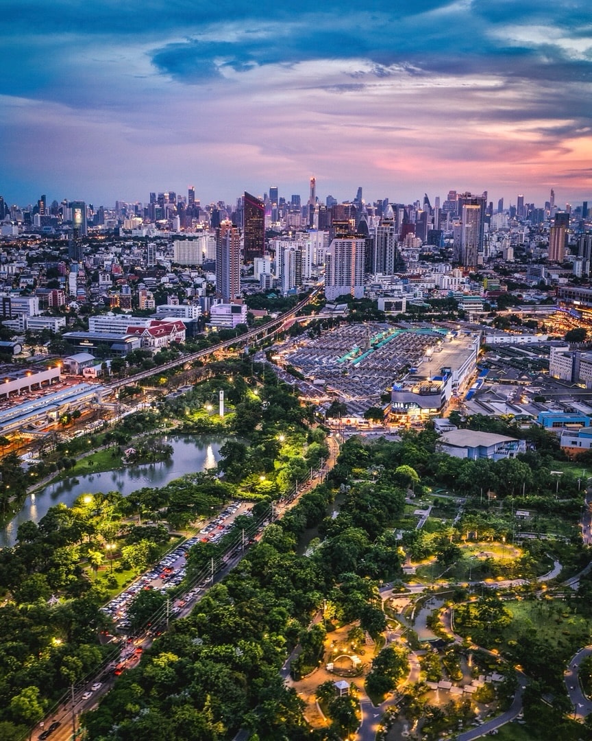 Bangkok Thailand aerial sunset (photo 2 of 4)