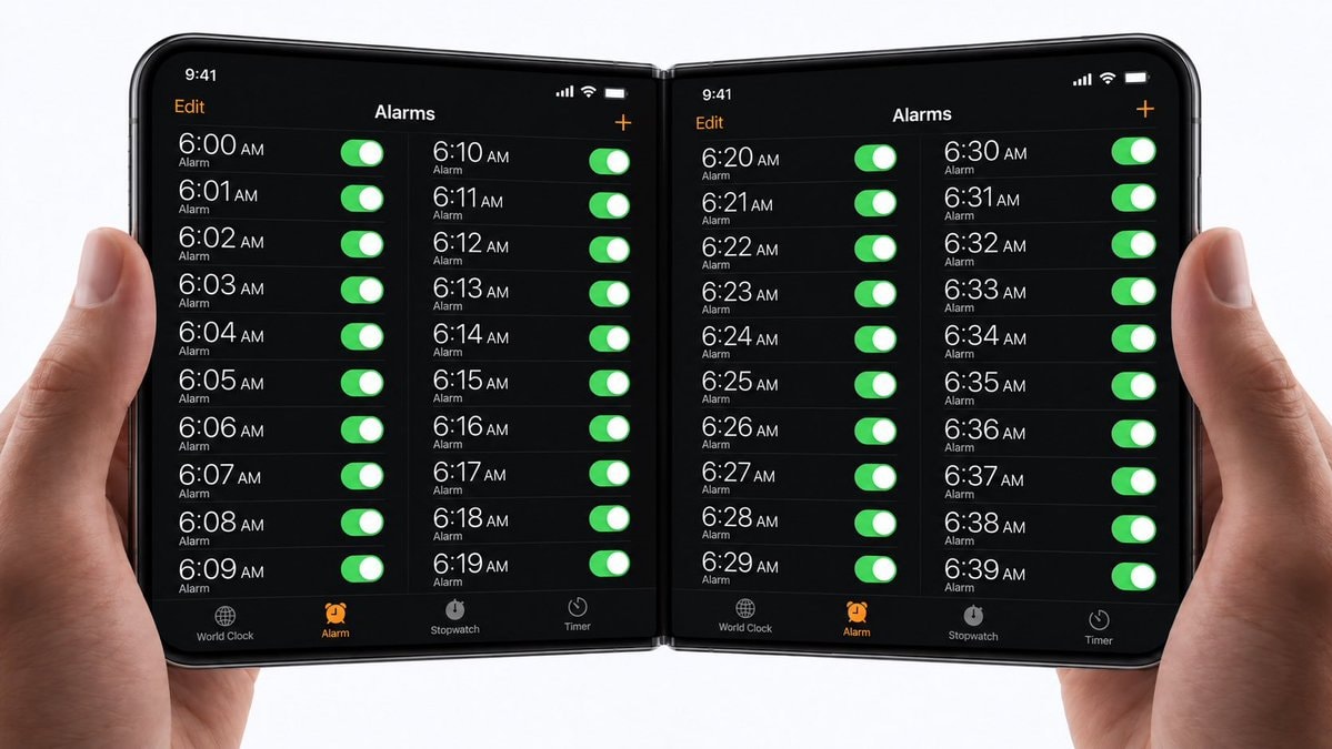 foldable phone alarm clock