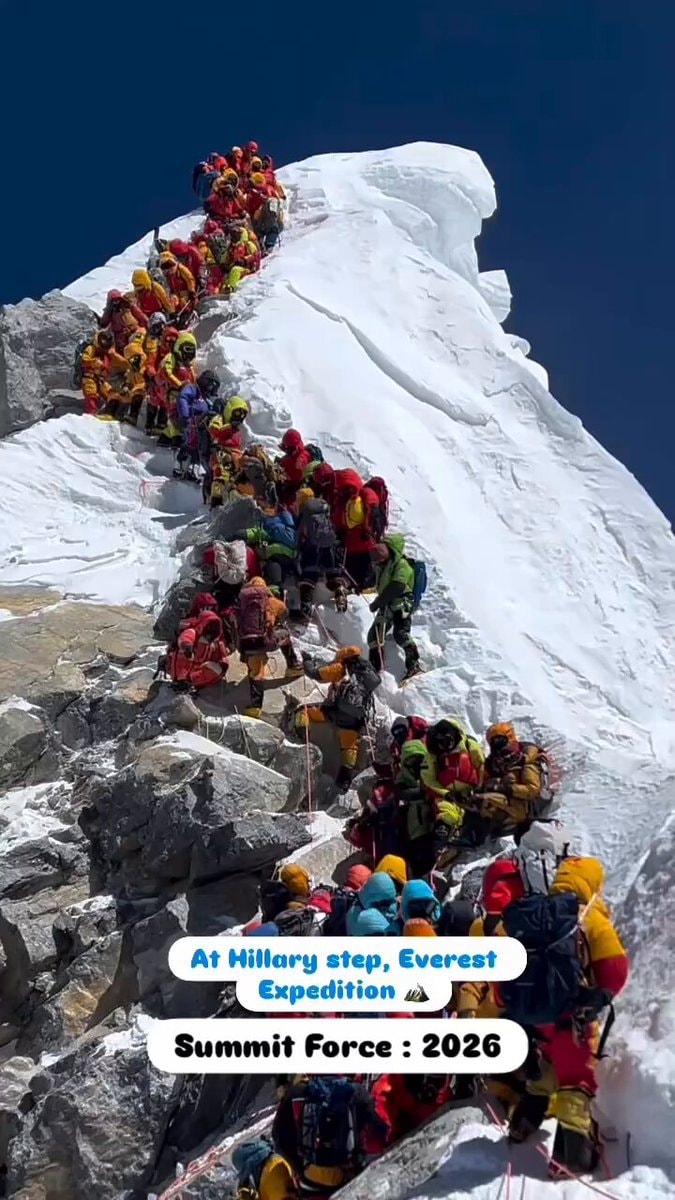 Mount Everest climber queue