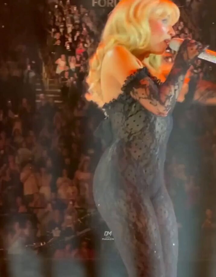 Sabrina Carpenter Feather transparent outfit