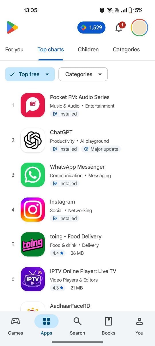 Audio app beats ChatGPT to #2