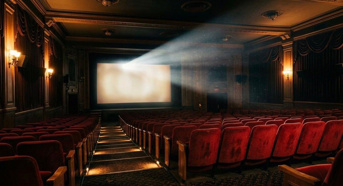 Nostalgic movie theater vibe