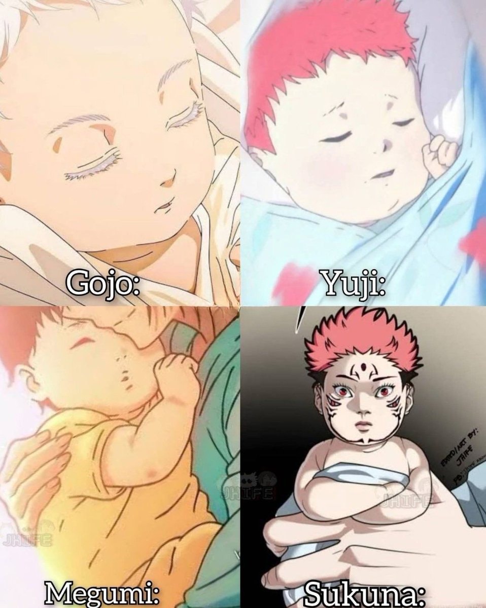 Gojo Yuji Megumi Sukuna babies