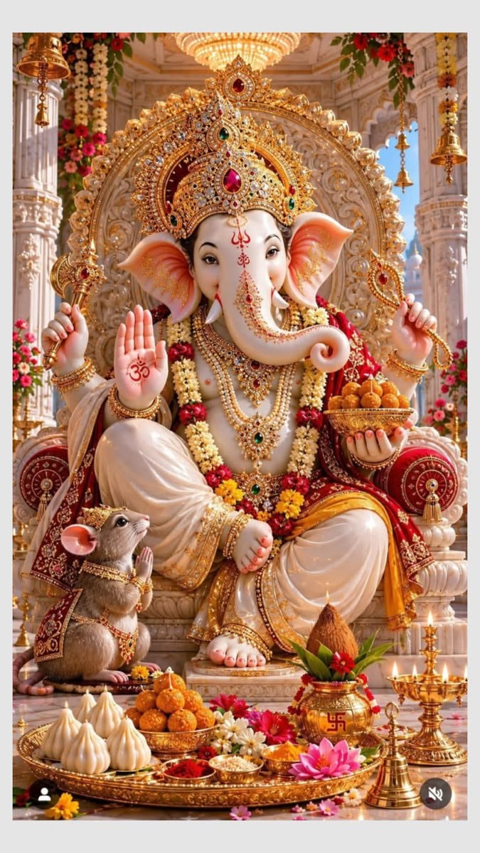 Ganesha statue devotional post 🙏🌺