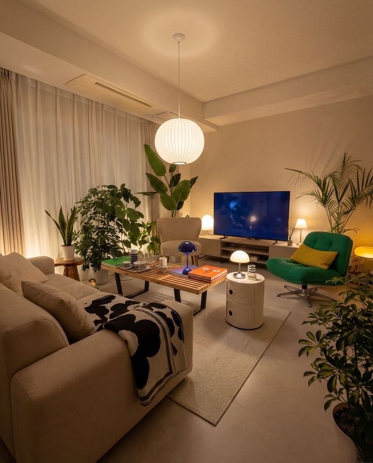 cozy living room with essential tv (photo 2 of 2)