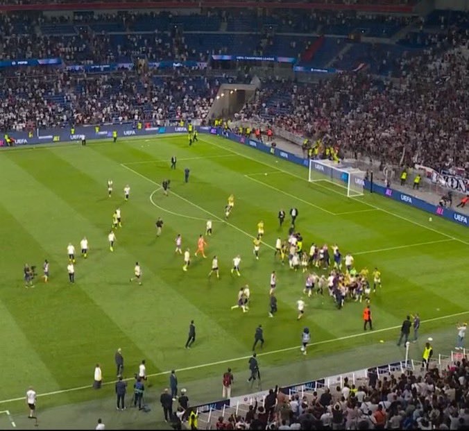 Lyon players attack Guendouzi