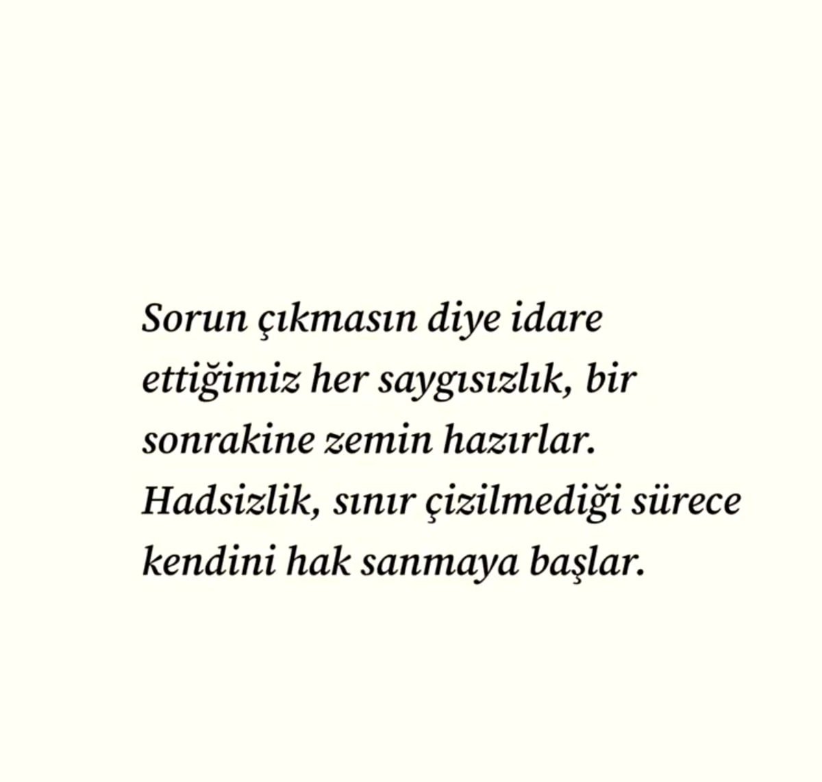 Turkish quote on setting boundaries