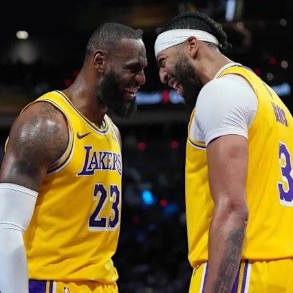 LeBron James and Anthony Davis laughing together