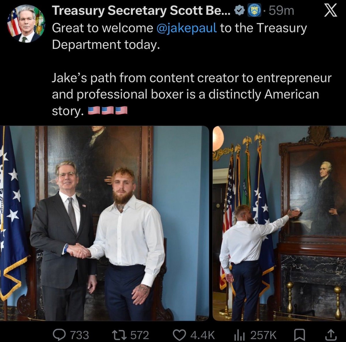 Treasury Secretary Scott Bessent invites Jake Paul