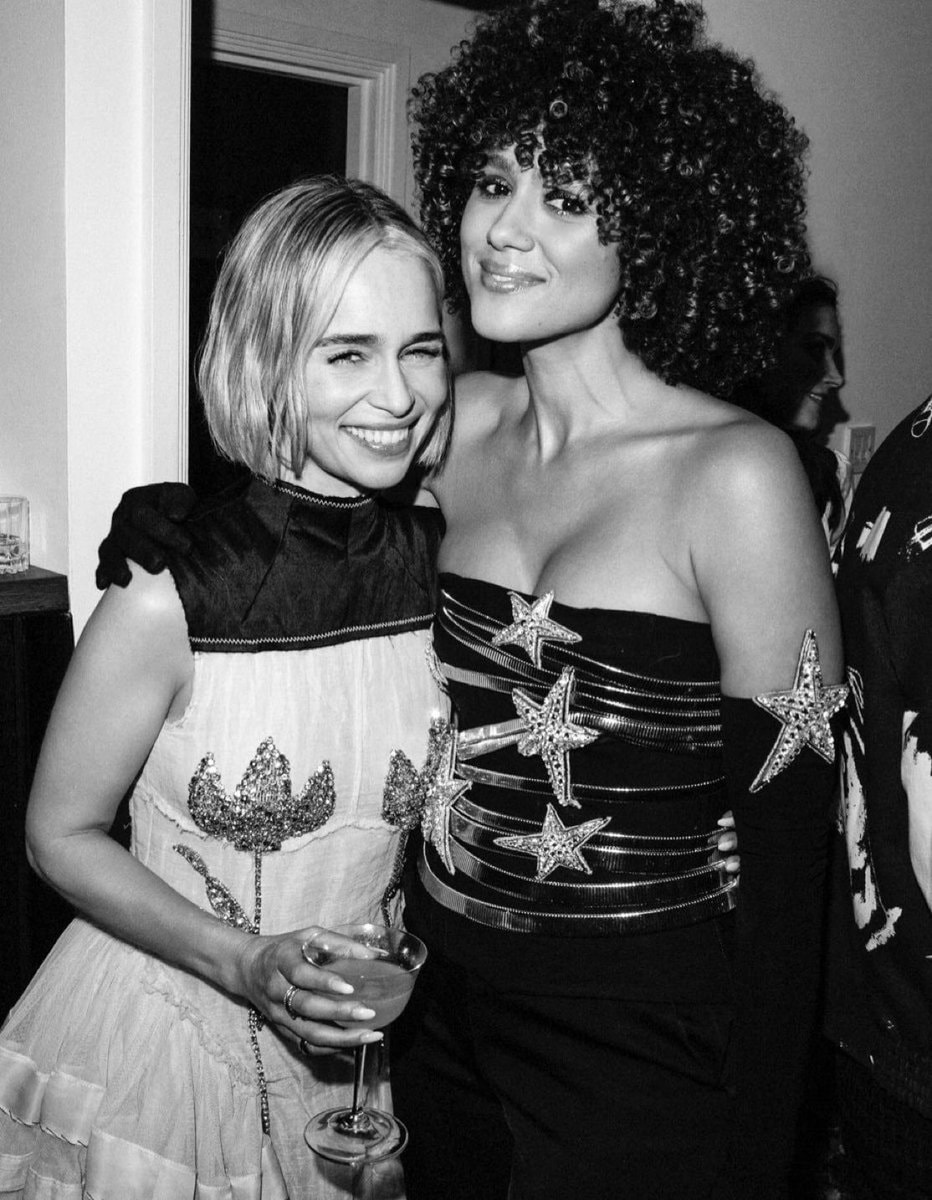 Emilia Clarke and Nathalie Emmanuel reunion