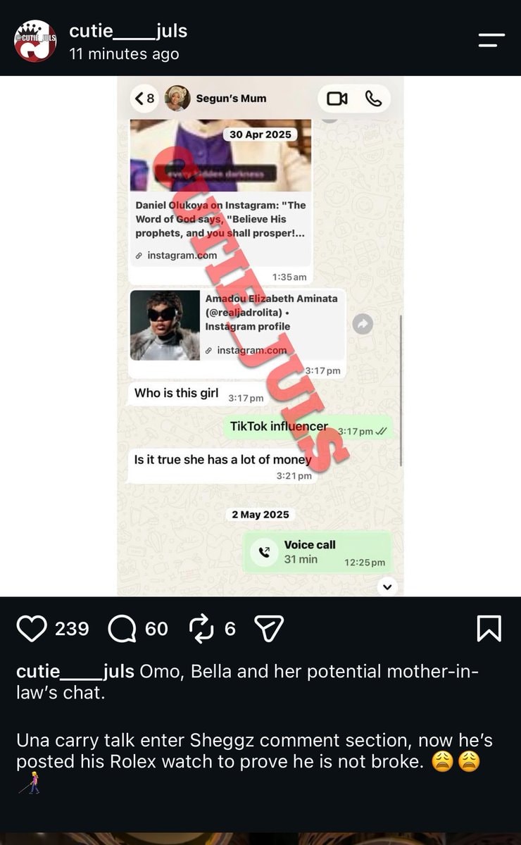 Sheggz Bella chat screenshot Sheggz Bella chat screenshot