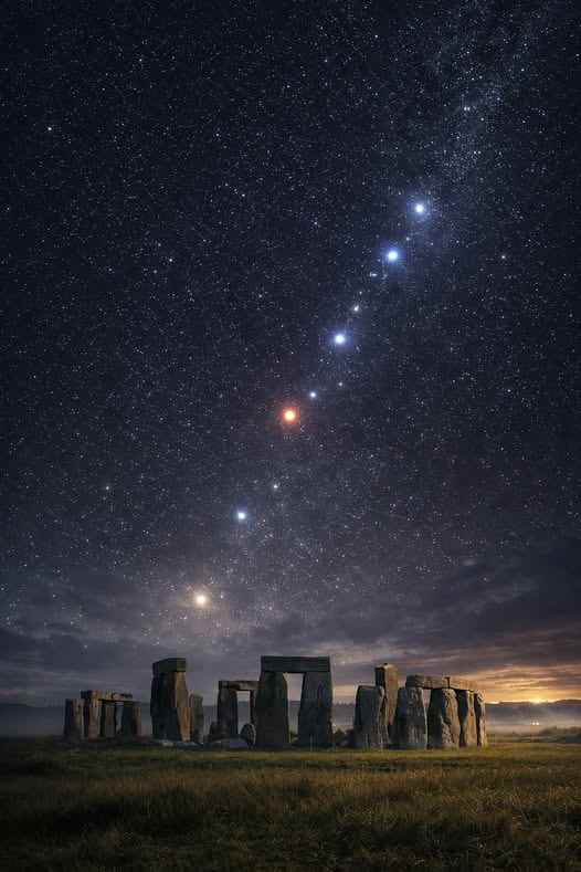 Planetary Parade Over Stonehenge