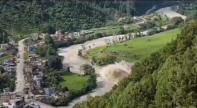 Nepal flash flood destruction