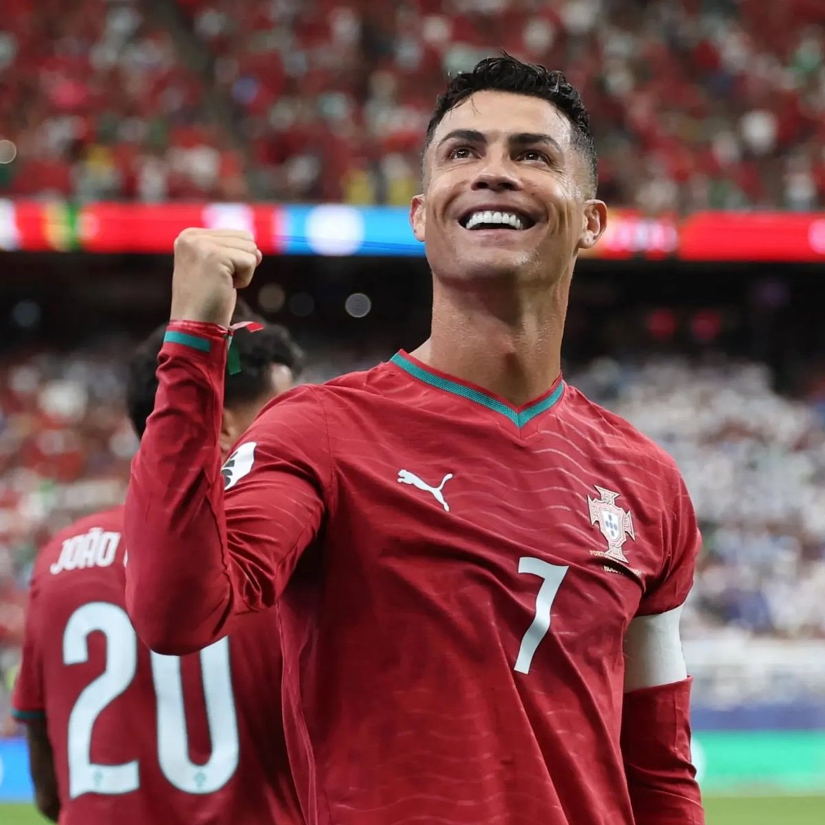 Cristiano Ronaldo celebrates with Portugal
