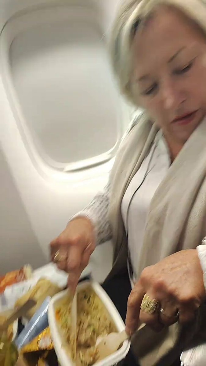 Airplane tray table argument