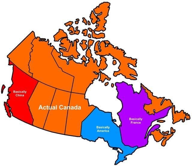 Canada stereotype map Canada stereotype map