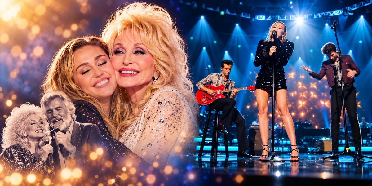 Miley Cyrus sings Islands in the Stream, Dolly Parton's goddaughter