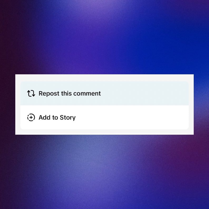 TikTok comment reposting feature (photo 2 of 2)