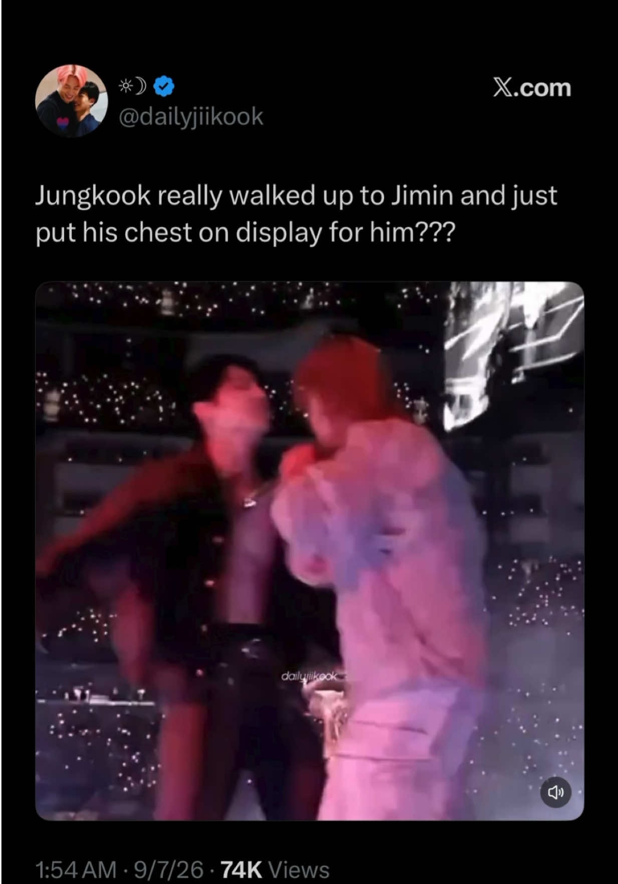 Jungkook peacocking for Jimin Jungkook peacocking for Jimin