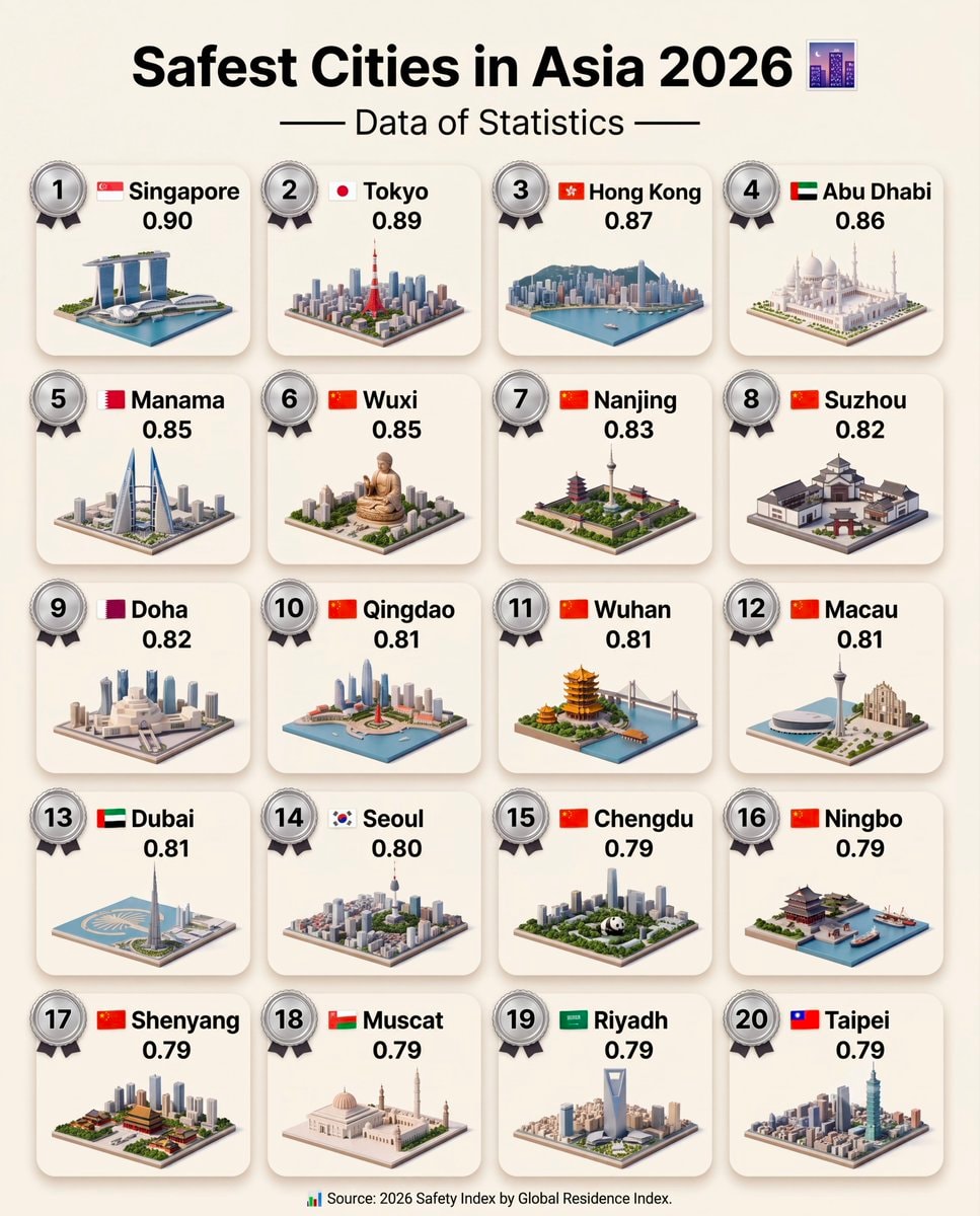 Safest Cities in Asia 2026 Safest Cities in Asia 2026