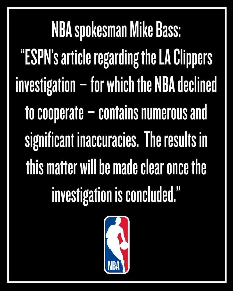 NBA Mike Bass LA Clippers statement