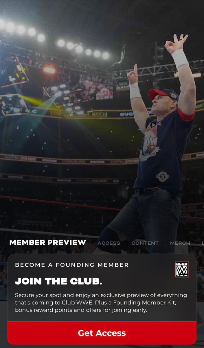 Club WWE founding membership $99