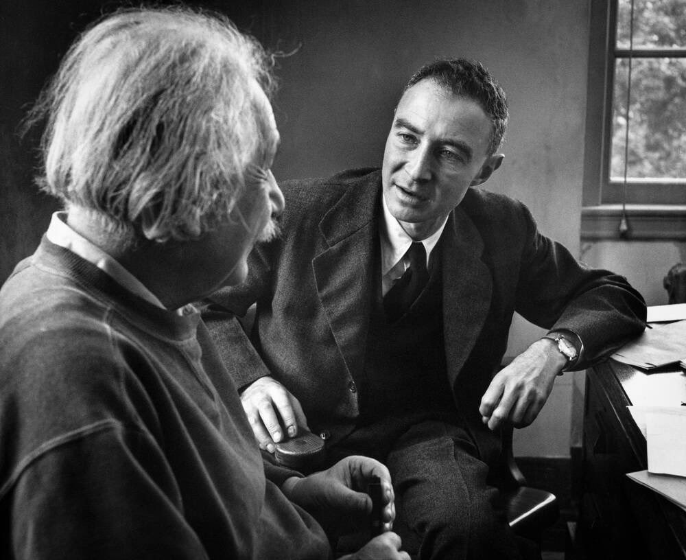 Einstein and Oppenheimer Institute for Advanced Study 1940s