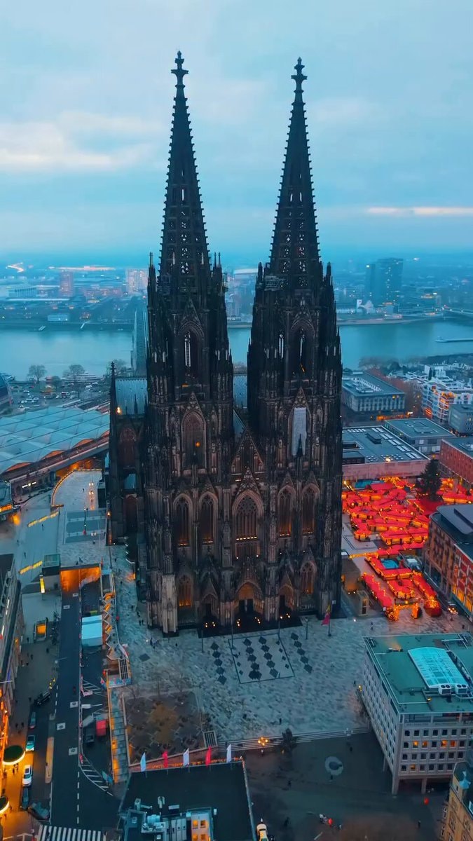 Cologne Cathedral Germany aerial