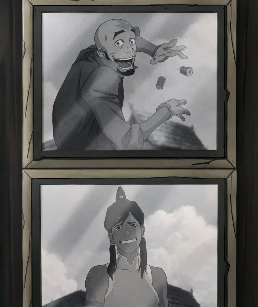 Aang and Korra portraits