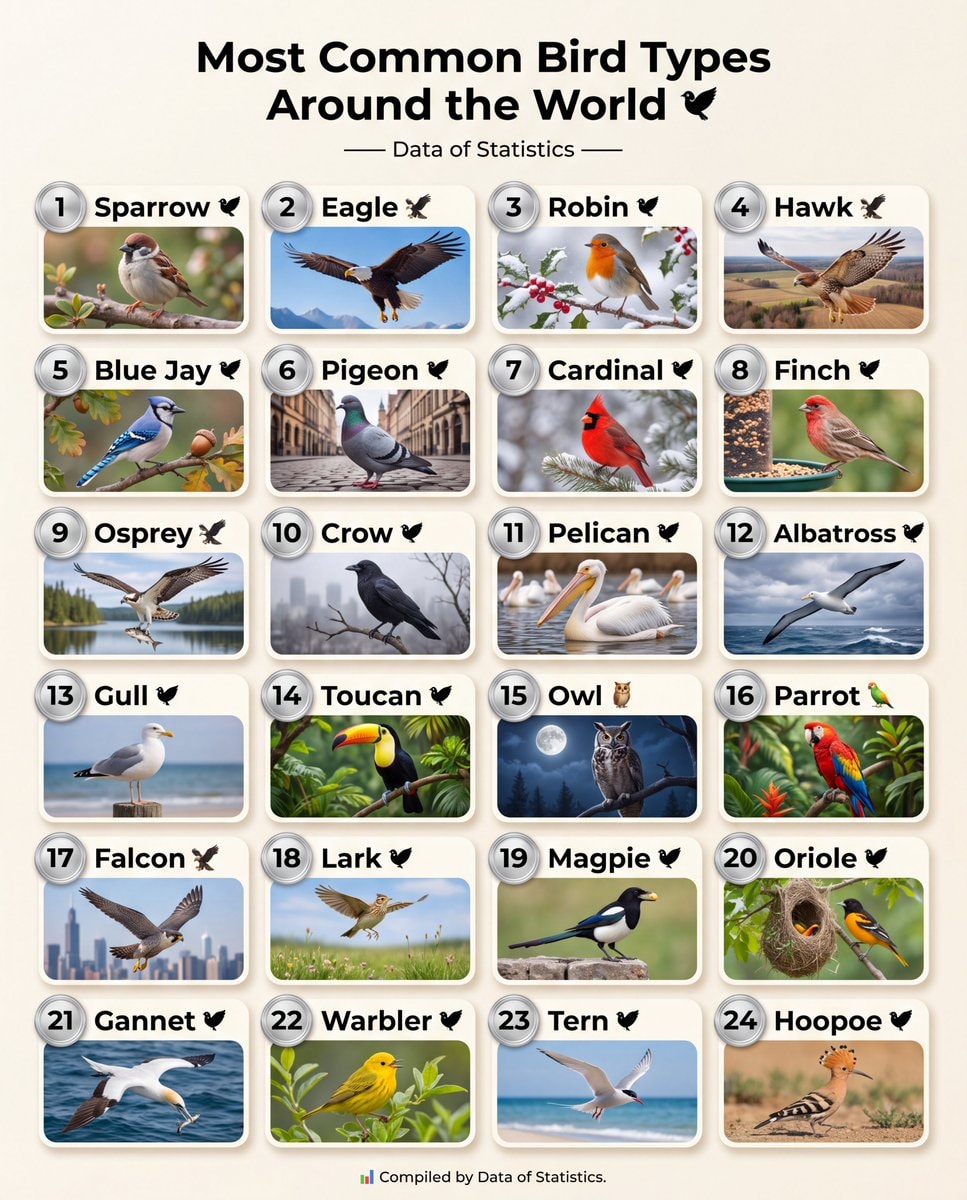 Common Bird Types Worldwide Common Bird Types Worldwide