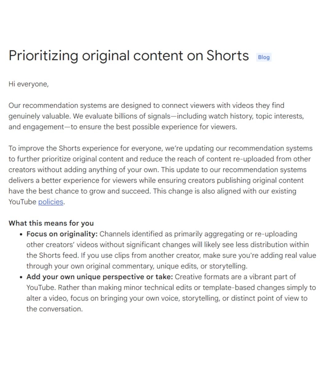 YouTube Shorts algorithm changes (photo 2 of 2)
