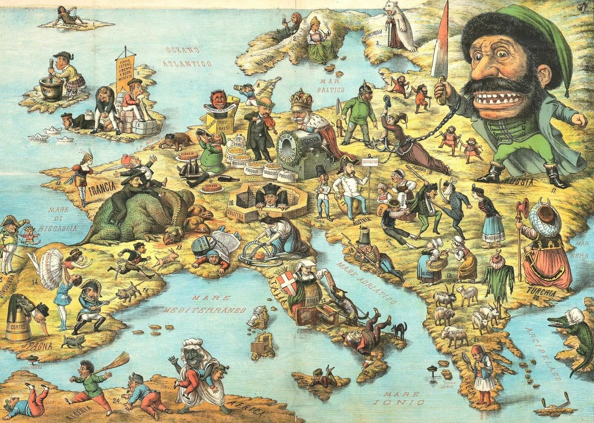 Satirical map of Europe 1871