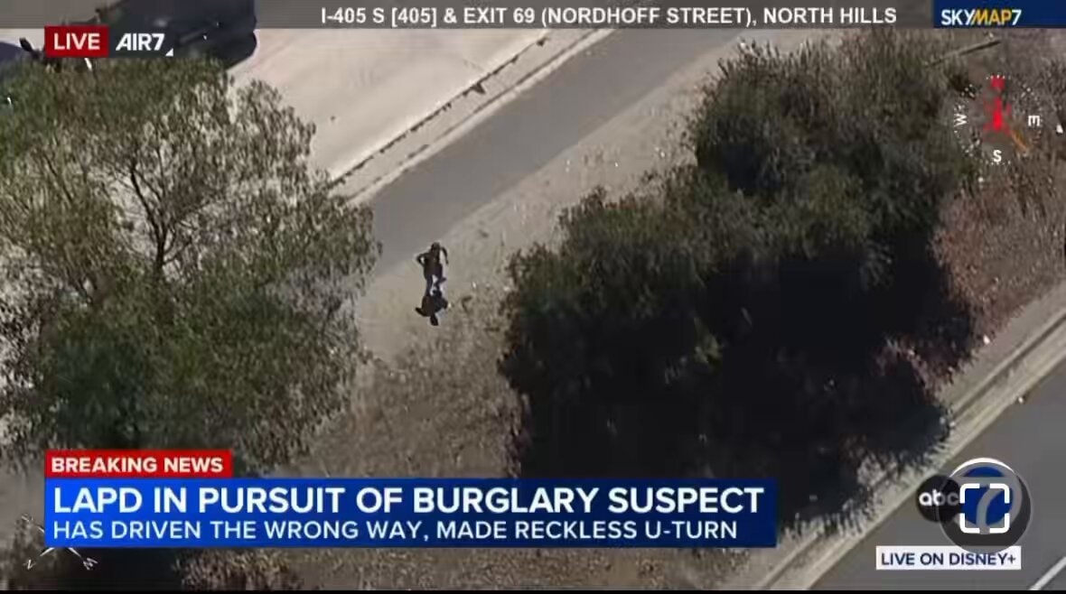 LAPD chase ends I-405 S North Hills