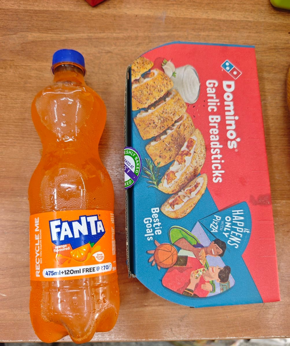 Domino's Garlic Breadsticks and Fanta combo