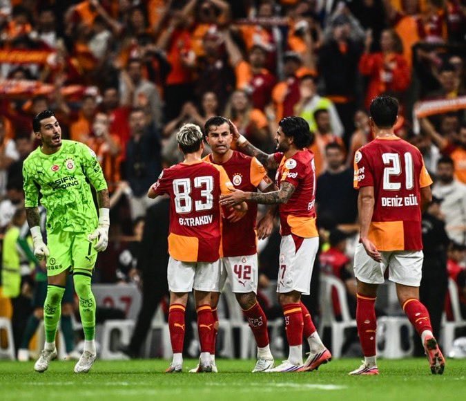 Soccer players celebrating
